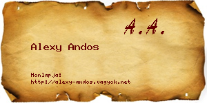 Alexy Andos névjegykártya